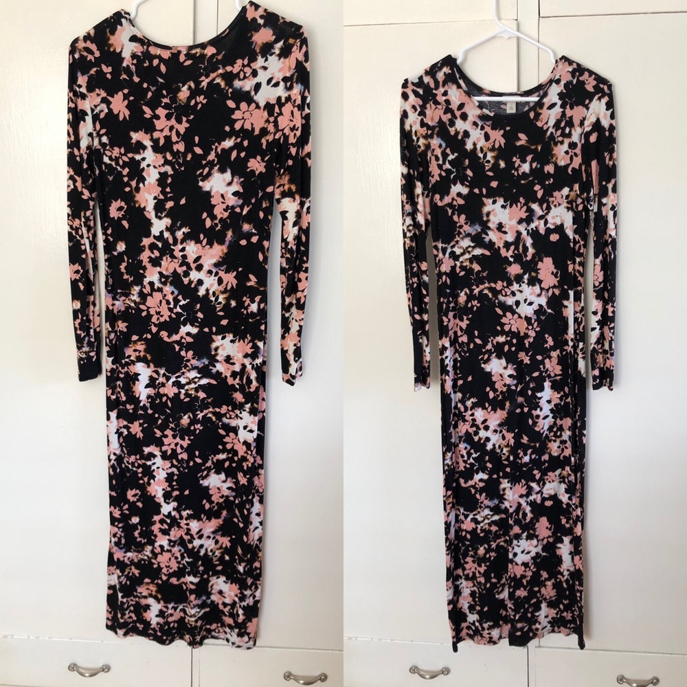 Hinge abstract floral maxi dress